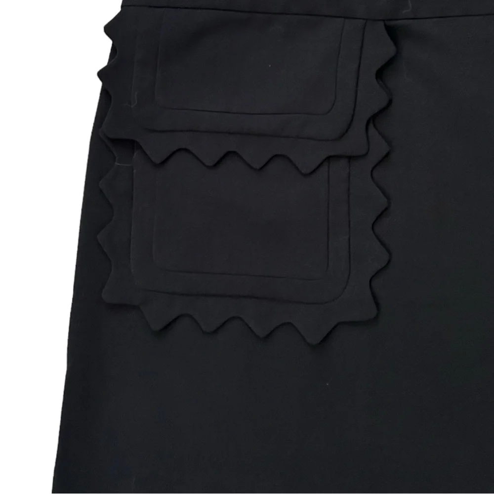 NWT Victoria Beckham for Target Black Scalloped Zigzag Mini Skirt Plus 1X